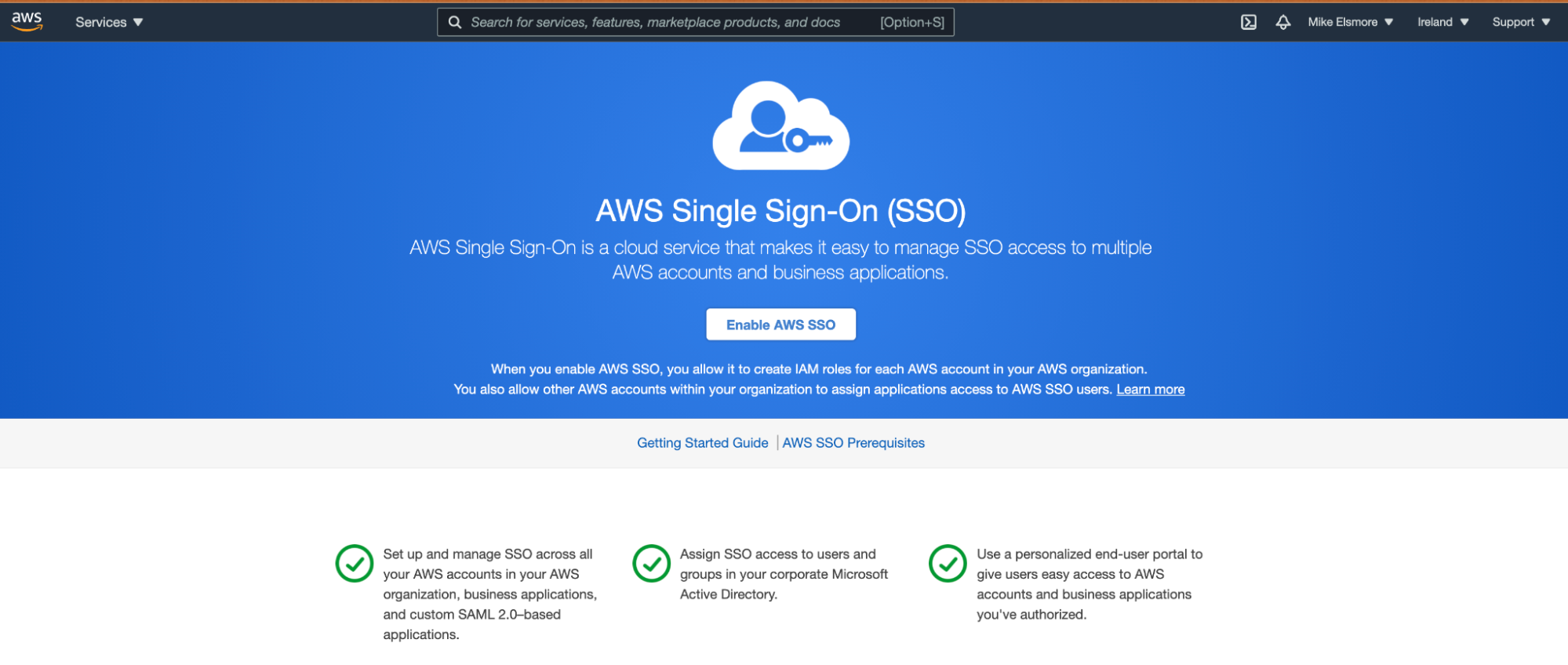 Enable AWS Single Sign-on