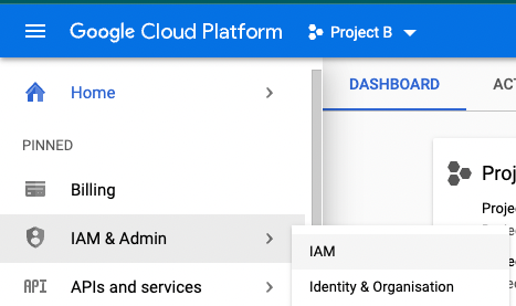 Go to the IAM under the IAM &amp; Admin menu